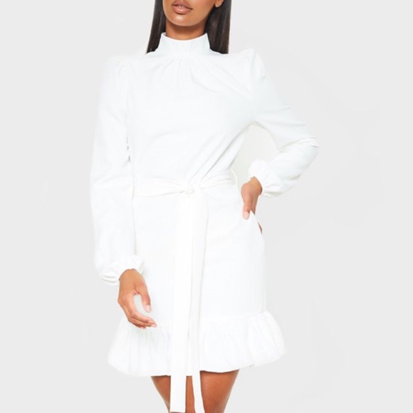 PrettyLittleThing Dresses & Skirts - PLT || NWT white high neck smock dress